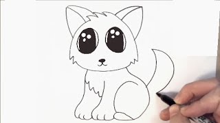 How to Draw a Cartoon Cat in under 2 minutes [upl. by Newell]