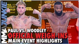 Jake Paul Tyron Woodley make weight for boxing match  Paul vs Woodley [upl. by Mit466]