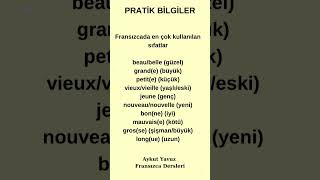 FRANSIZCA ÖĞREN fransızca français fransızcaöğrenmek [upl. by Vins990]