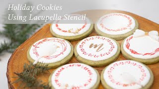 Holiday Cookies Decorating featuring Lacupella Wreath Stencils [upl. by Nomra]