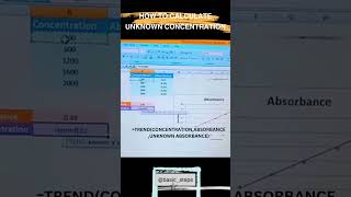 Excel Shorts Unlocking the Calculation Trick for Standard Curve Absorbance ytshortsvideos [upl. by Yendor774]