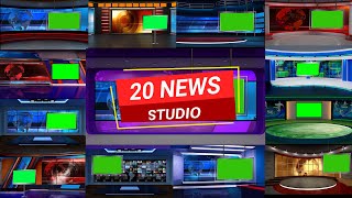 TOP 20 VIRTUAL NEWS TV STUDIO GREEN SCREEN COPYRIGHT FREE [upl. by Tabb]