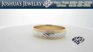 Two Tone Gold Ellipses Wedding Band 5mm TT1085 [upl. by Nerhtak]