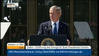 Einweihung der George W BushPräsidentenbibliothek  VOR ORT vom 25042013 [upl. by Deana785]