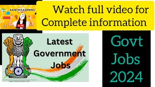 LATEST GOVERNMENT VACANCIES IN TEACHING GOVT VACANCIES 2024TEACHING VACANCIES viralvideogovtjobs [upl. by Attelrahc308]