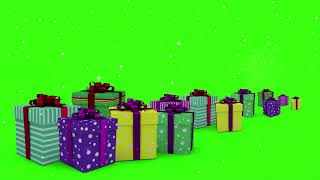 Colorful Christmas Presents on Green Screen Background  Chroma Key Background  4K  FREE TO USE [upl. by Hillegass605]