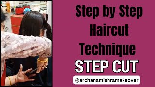 Step Cut with Feather Cut  Hair Cut  Blow Dry Setting  archanamishramakeover [upl. by Jocelin]