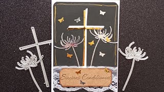 ✝️ TUTO CARTE CONDOLÉANCES ✝️ scrapbooking cardmaking condoleances dies [upl. by Olifoet]