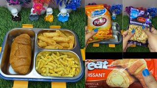 Lunchbox idea  Satisfying video  Pasta amp Gathiya amp Britannia Cake  satisfying [upl. by Nettirb]