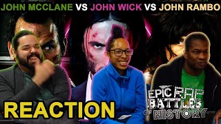 John Wick Vs John Rambo Vs John McClane Reaction  ERB  Awkward Mafia Watches [upl. by Doughman]