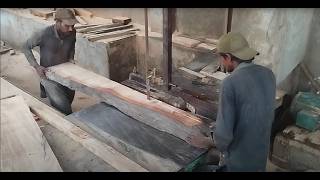 wood cutting indian light bed or cot shafts making through Kiker [upl. by Lak]