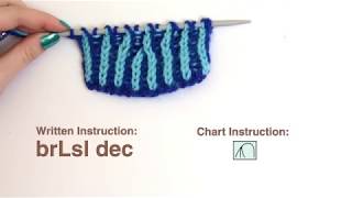 Brioche Knit Tips Brioche Left Slanting Decrease brLsl dec [upl. by Suaeddaht630]