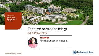 Tabellen anpassen mit gt [upl. by Larentia]