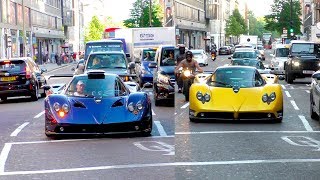 Guy brings out 65Million worth of Pagani Zondas into central London [upl. by Mond]