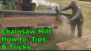 Chainsaw Mill How To Tips amp Tricks Cutting Boards amp Lumber [upl. by Atteynad]