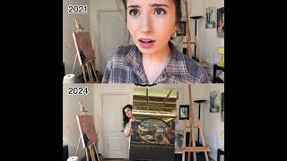 PrintsAvailable Link in Bio First oil painting vs my latest oil painting art painting oilpainting [upl. by Lah214]