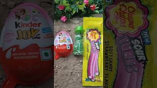 Chupachup tube soft candy cutting with green fennel in Kinder Joy Box shorts youtubeshorts candy [upl. by Nolyag335]