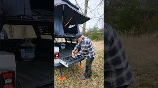 Rooftop Tent Stairs instead of a Ladder rtt rooftoptent camping wintercamping [upl. by Elyod]