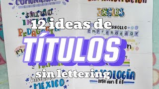 12 ideas de TÍTULOS bonitos SIN LETTERING 🍄🌸 [upl. by Ambrosius]