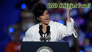 Cardi B Shuts Down Rumors of Paid Endorsement at Kamala Harris Rally [upl. by Belita]