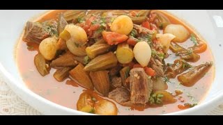 طريقة عمل طاجن الباميه باللحمة في الفرن  Okra Tagine  Recette Sauce gombo au boeuf [upl. by Llemij603]