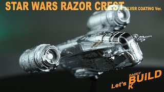 Star Wars the Mandalorian Vehicle Model Razor Crest Silver Coating Ver Model Kit BANDAI ASMR Build [upl. by Eisus229]