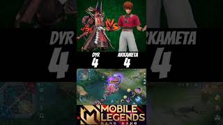 Dyr vs Arkameta🔥 1v1 who will be win🔥 dyr dyrroth mlbb shorts [upl. by Macnair]