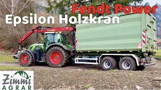 Fendt PowerHolz HackenEpsilon KranHakenlift4KFendt 724 [upl. by Alleiram]