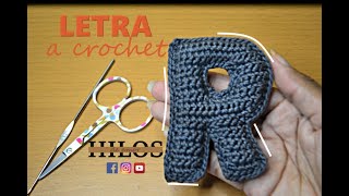 como tejer LETRA quotRquot a crochet  paso a paso  ABECEDARIO [upl. by Landau]