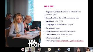 TalTech Law BA programme webinar [upl. by Estus]