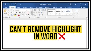 FIX  Can’t Remove Highlighting In Word  Remove Highlighting in Word Not Working [upl. by Aistek422]