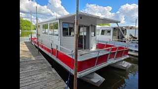 1974 Crest 3514 Houseboat Walkthrough [upl. by Acnaib]