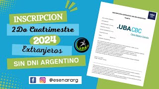 📢📢Inscripción CBC  UBA 2do Cuatrimestre 2024 Extranjero sin DNI argentino📢📢 [upl. by Corry]