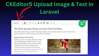 Upload Image and Text using CKEditor5 in Laravel amp show CKEditor5 Data in Laravel [upl. by Hurlee488]