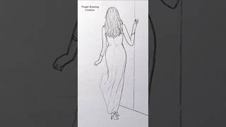 Drawing girl from back side art drawing tutorial girl [upl. by Aliuqa183]