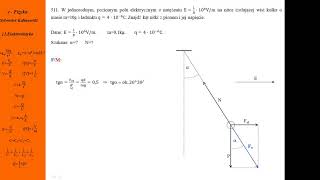 511 Fizykamax elektrostatyka wahadło w jednorodnym polu elektrycznym natężenie pola [upl. by Anitroc290]