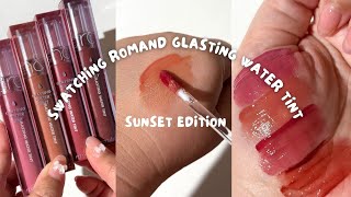 Swatching Romand Glasting Water Tint Sunset Edition [upl. by Leahcimdivad]