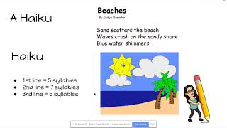 How to write 6 different types of poems Limerick Cinquain Haiku Free verse Couplet Shape poem [upl. by Llyrpa]