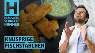 Schnelles Knusprige Fischstäbchen mit Frankfurter Grüner Sauce Rezept von Steffen Henssler [upl. by Ainezey]