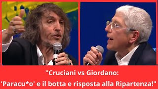 quotScontro senza esclusione di colpi Cruciani e Giordano litigano in diretta con insultiquot [upl. by Eardnoed]