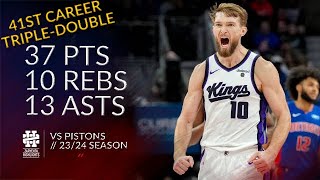 Domantas Sabonis 37 pts 10 rebs 13 asts vs Pistons 2324 season [upl. by Aeht]