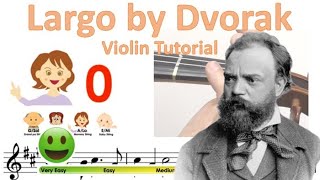 Largo by ADvorak Sheet music and easy violin tutorial [upl. by Reggis]