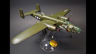 Atlantis B25 Mitchell Bomber Airplane 164 Scale Model Kit Build Review [upl. by Sullecram816]