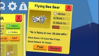 Getting The Flying Bee Bear Sticker  Bee Swarm Simulator [upl. by Drofdarb554]