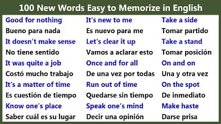 100 New Phrases Easy to Memorize in English and Spanish  100 Useful Phrases to Master English [upl. by Aneleairam225]