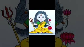 Durga maa Drawing  durga puja special  How to draw durga mata drawing  shors durgapuja [upl. by Bunting]