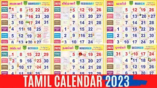 Tamil Calendar 2023  January to December  Holidays Festivals Auspicious Days amp Muhurtham Dates [upl. by Ytok]