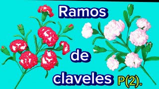 como hacer ramos de claveles💐 para el 10 de mayo el regalo perfecto 💯 en crochet ❤️ parte  2 [upl. by Ymeon268]