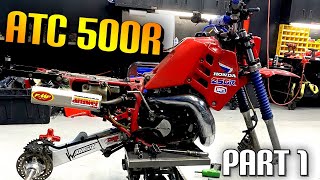 CR500 SWAP INTO ATC250R  ATC500R Build part 1 [upl. by Nuahsyt185]