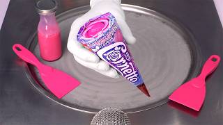 Cornetto Rose  Ice Cream Rolls  Ice Cream Cone with Raspberry Milkshake and Vanilla Flavour  ASMR [upl. by Charmane]